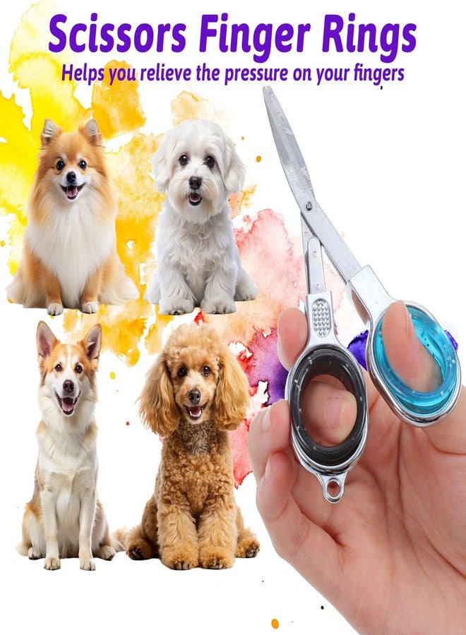 Guduling 16pcs Shear Finger Ring Inserts, Silicone Scissors Finger Ring, Multi-Color Scissor Thumb Insert Protection for Pet Grooming Scissors Accessories, Barber Grips, for Trimming Dog Hair - Image 2